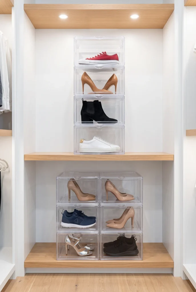 Clear Stackable Shoe Boxes