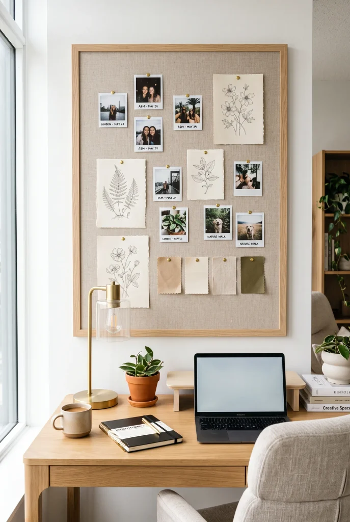 Fabric-Covered Cork Pinboard