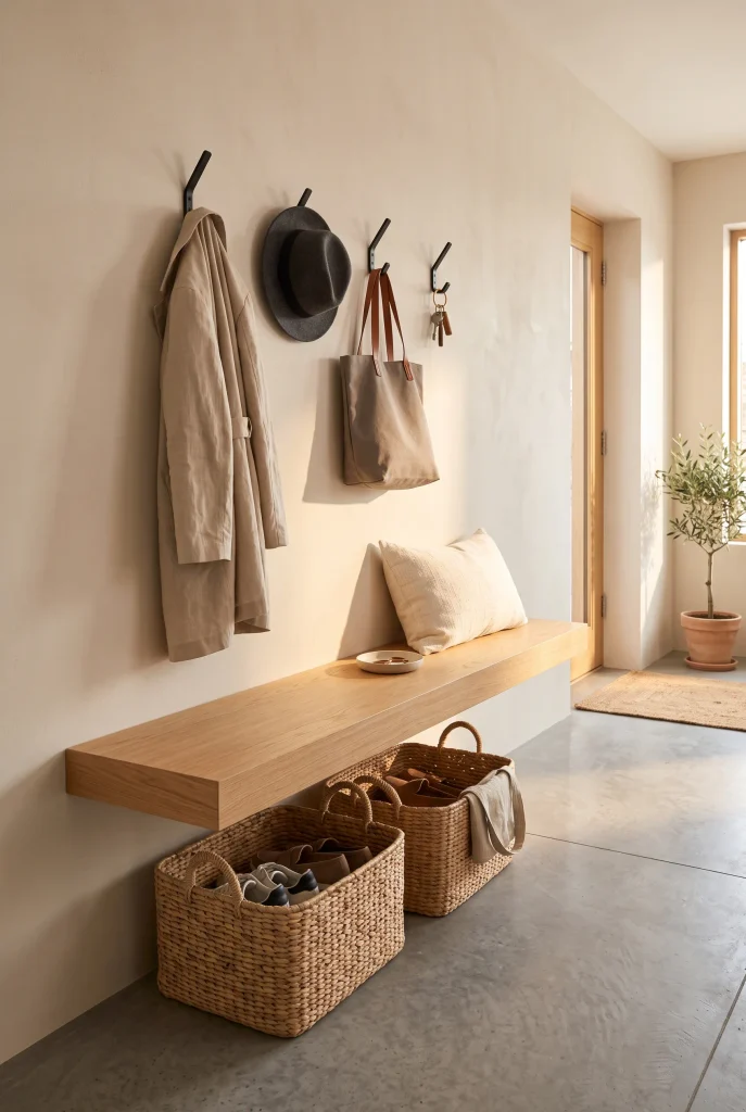 Floating Wooden Bench Seat