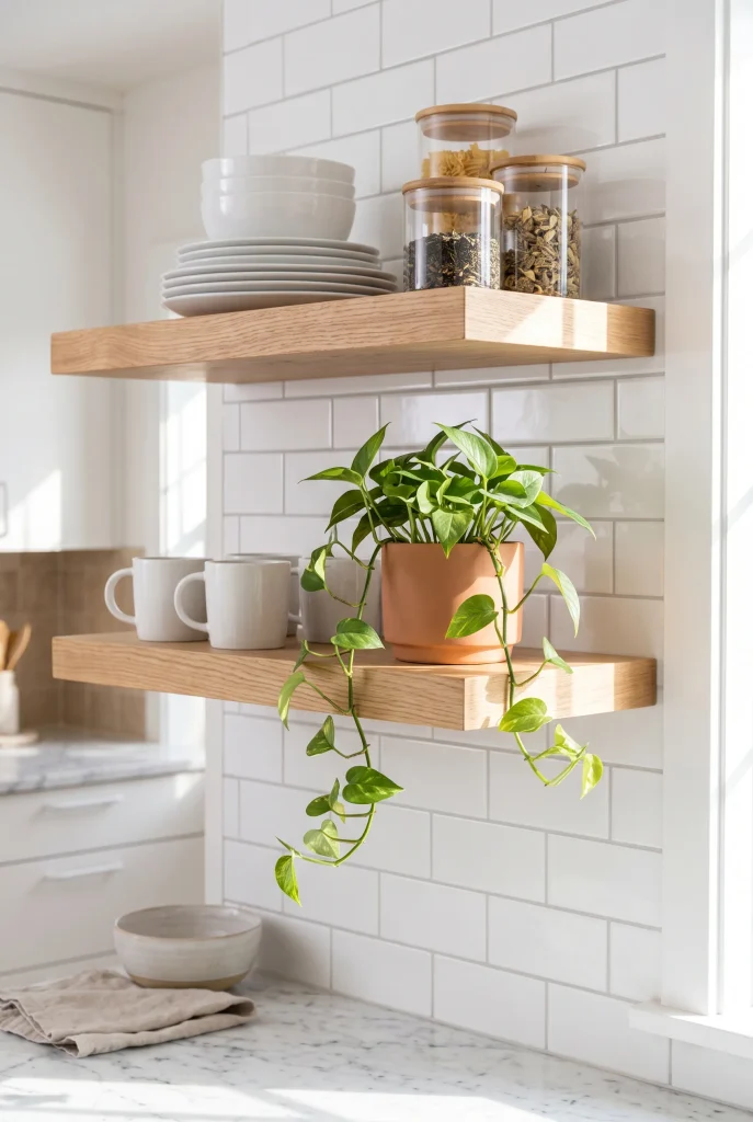 Floating Wooden Wall Shelves