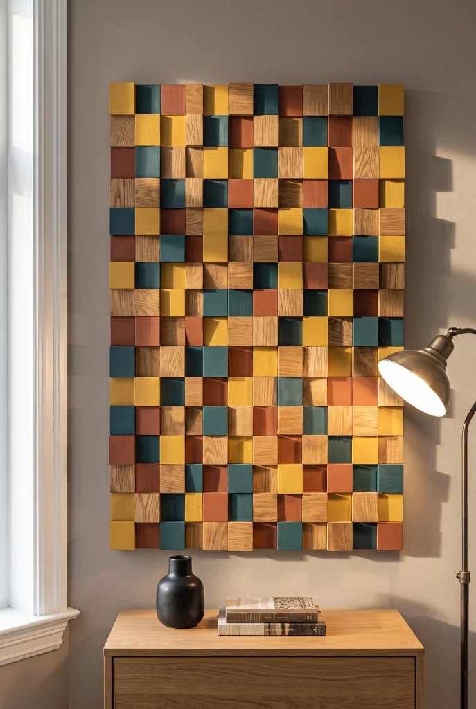 Geometric Painted Wood Blocks