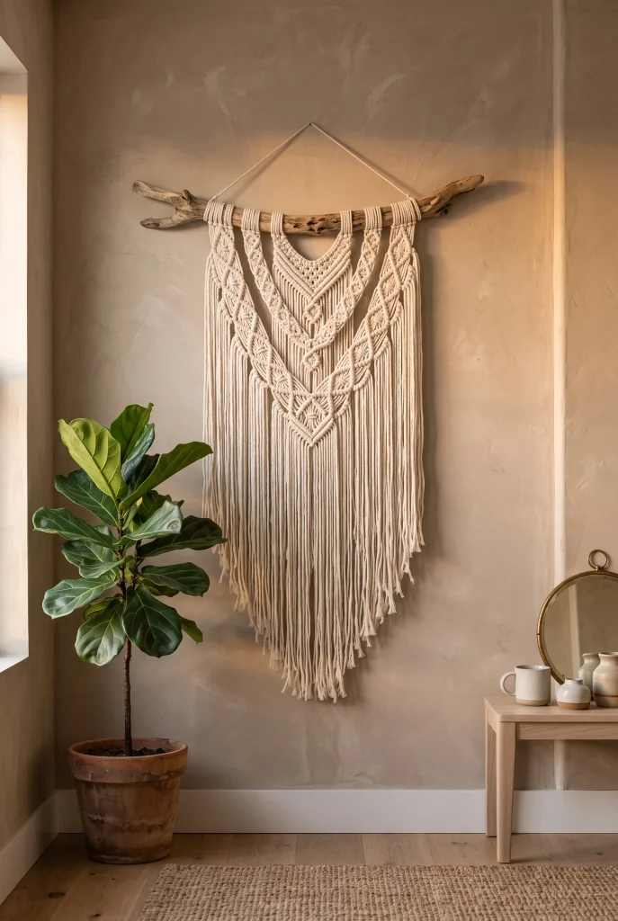 Hanging Macrame Tapestry Display