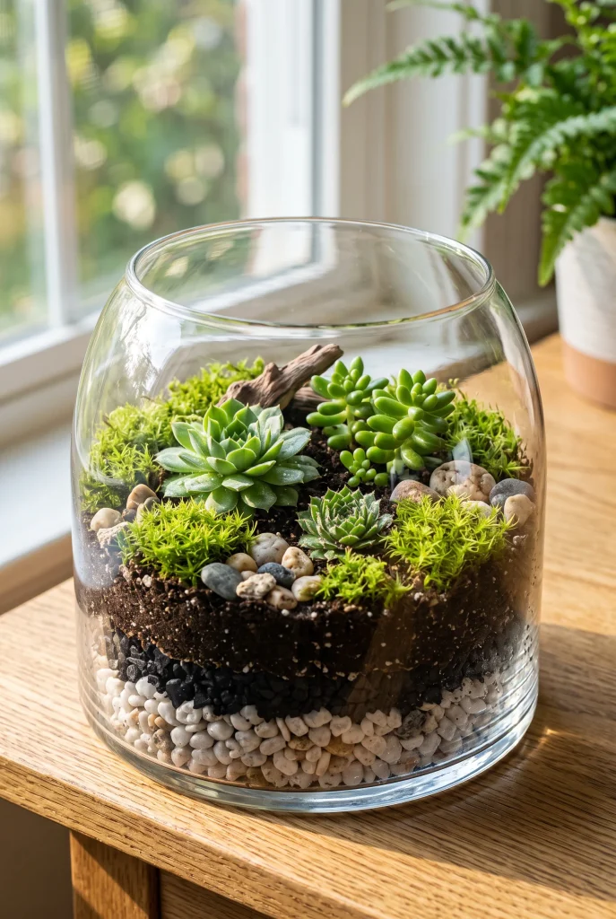 Layered Glass Terrarium Bowl