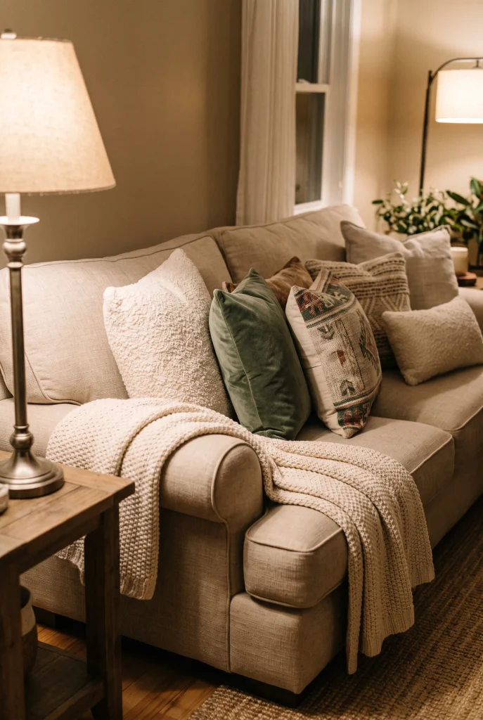 Layered Textured Throw Pillows