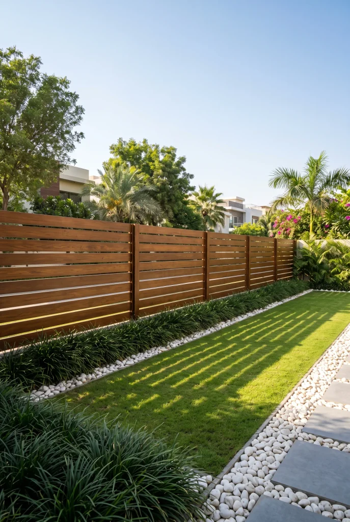 Modern Horizontal Slat Fences