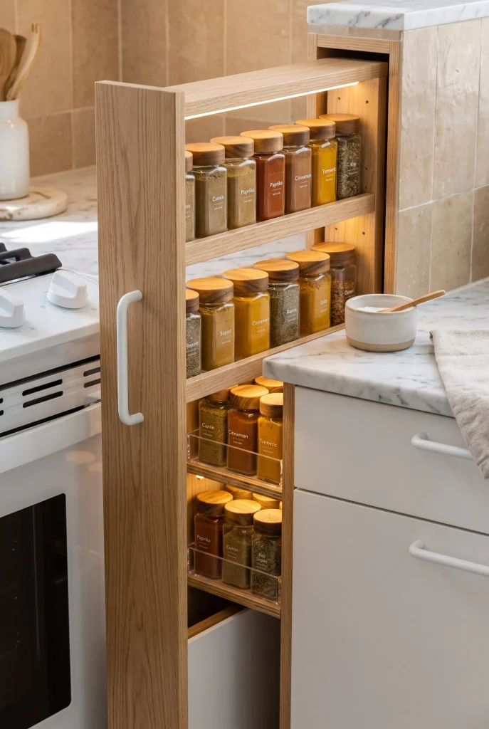 Pull-Out Cabinet Spice Racks