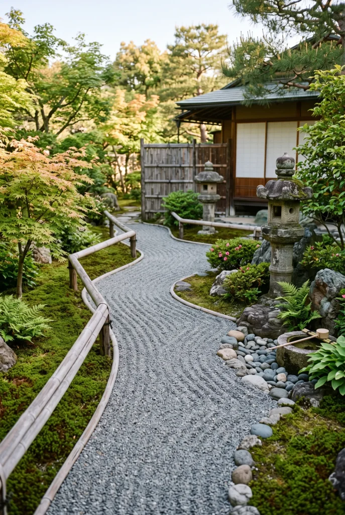 Raked Gravel Pathways