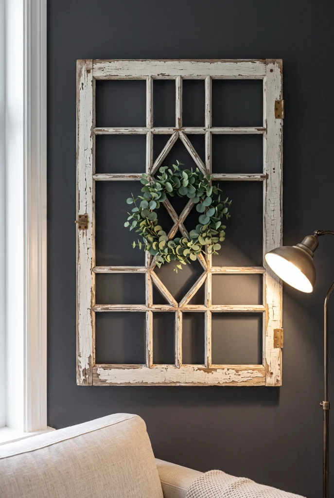Repurposed Window Frame Wall