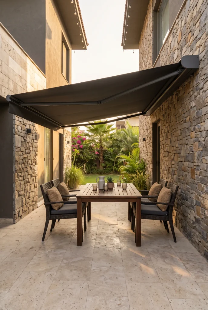 Retractable Fabric Side Awnings
