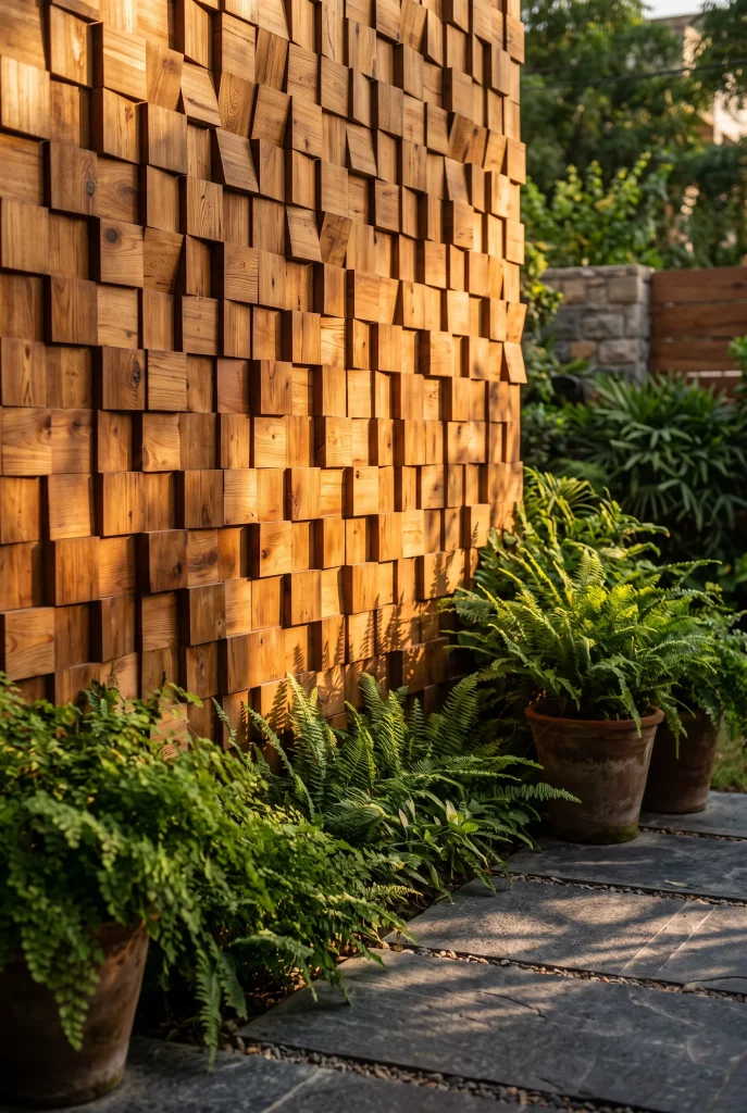 Staggered Cedar Block Walls