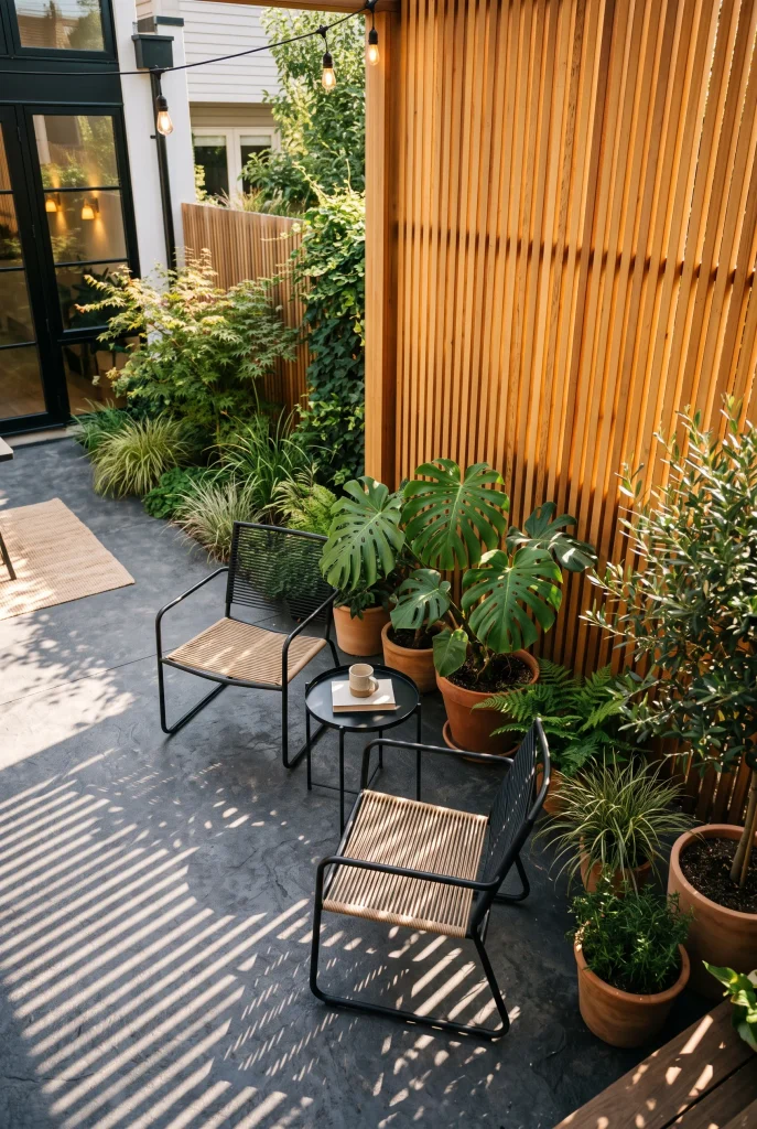 Tall Wooden Slat Screens