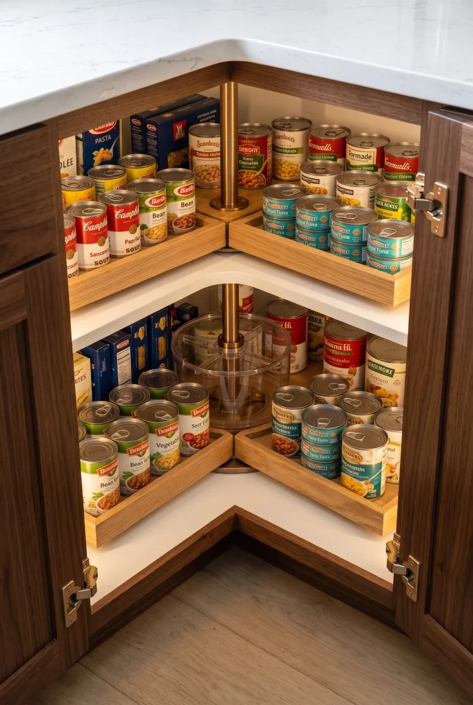 Tiered Corner Cabinet Lazy Susans