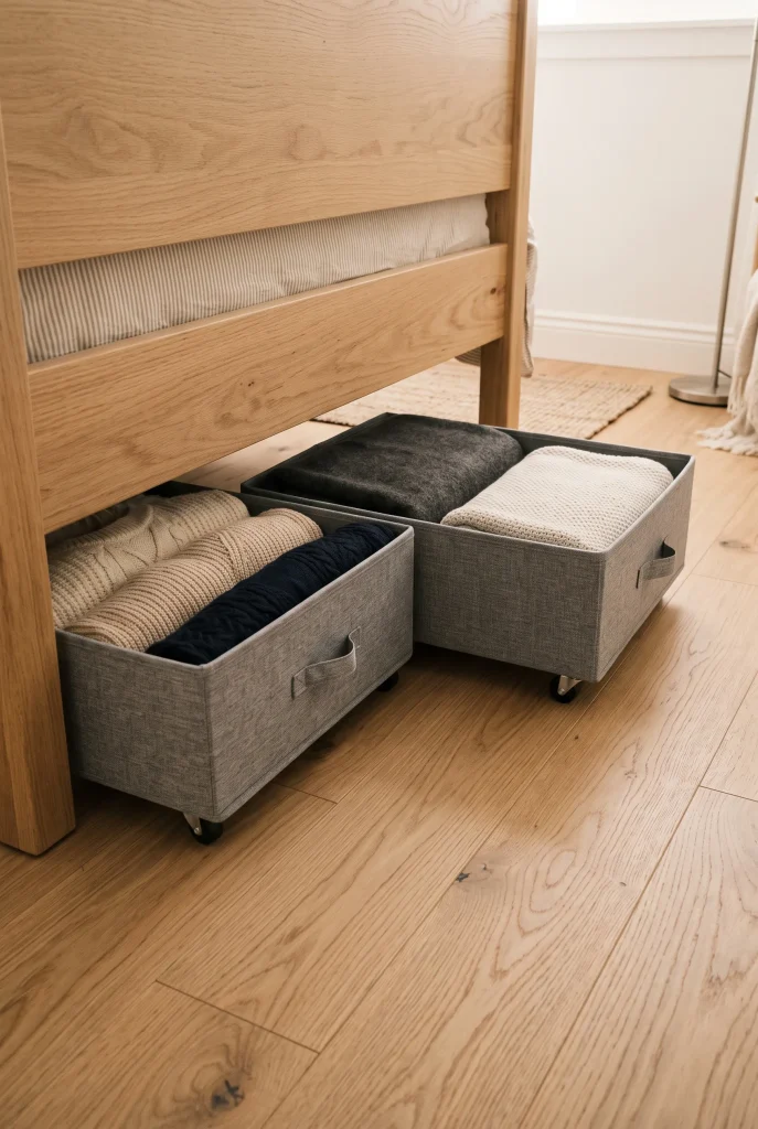 Under-Bed Rolling Fabric Bins