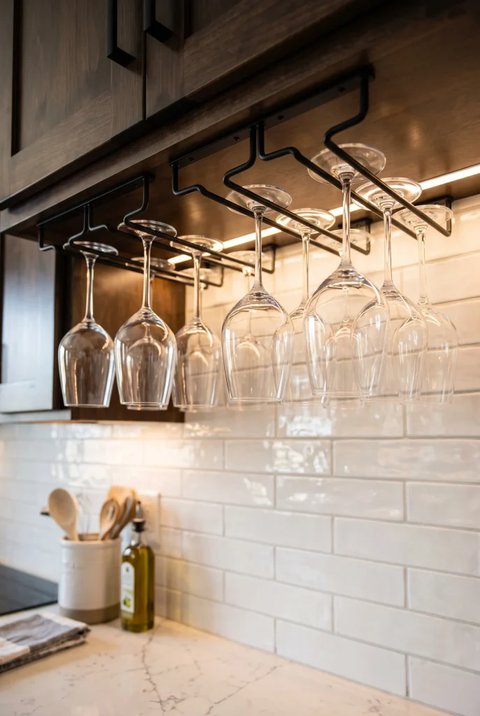 Under-Cabinet Wine Glass Holders