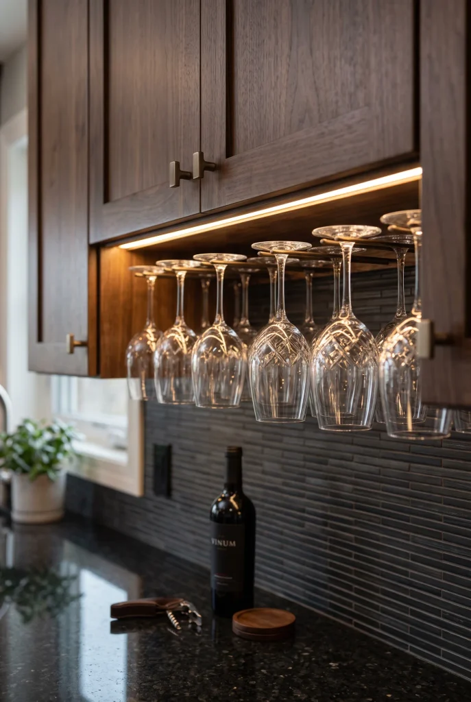 Under-Cabinet Wine Glass Rack