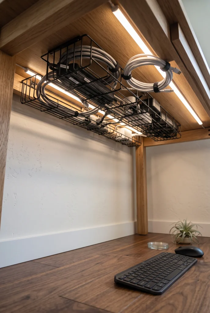 Under-Desk Mesh Cable Tray