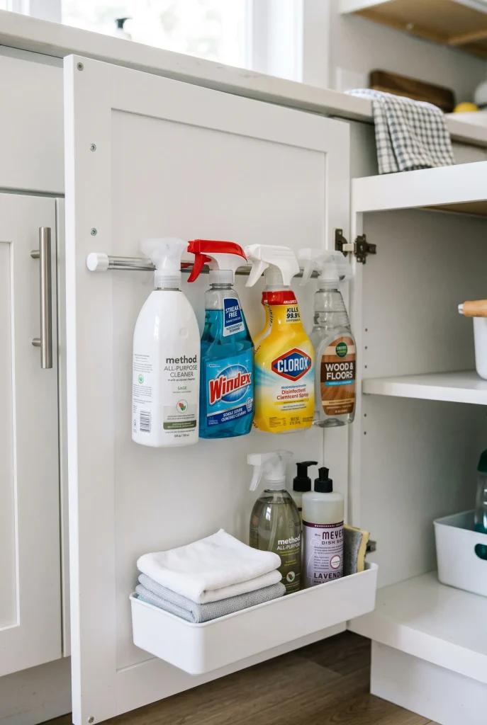 Under-Sink Door Tension Rod Holders