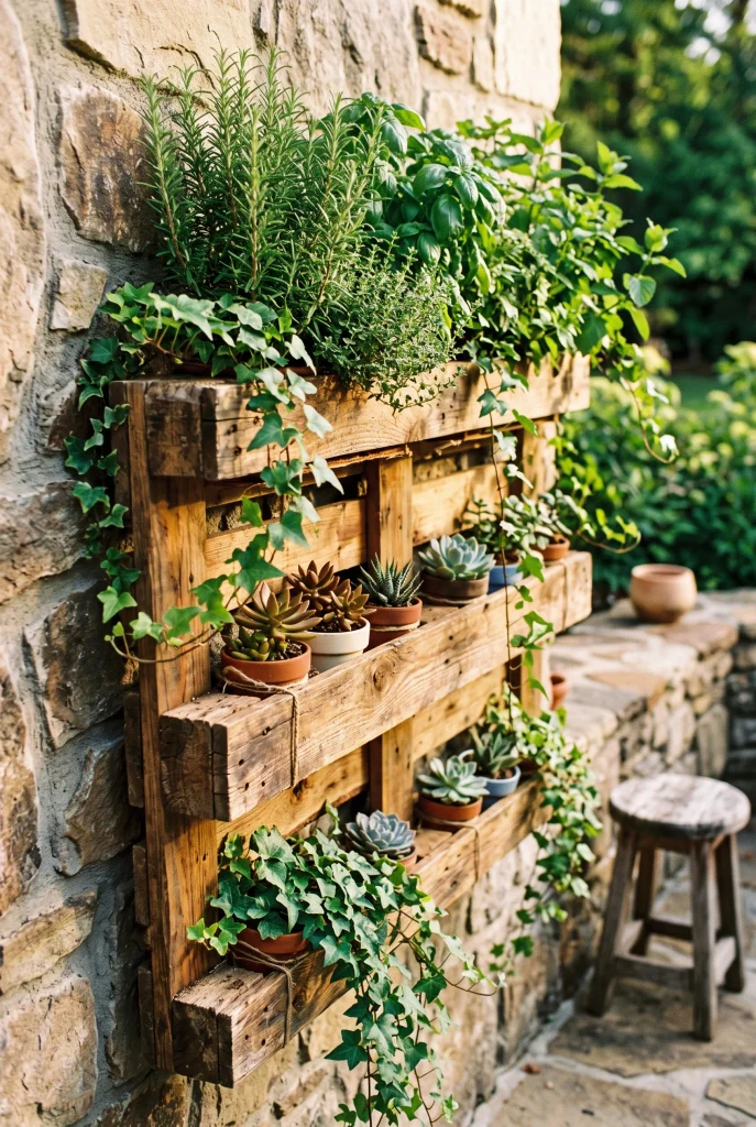 Vertical Wooden Pallet Gardens