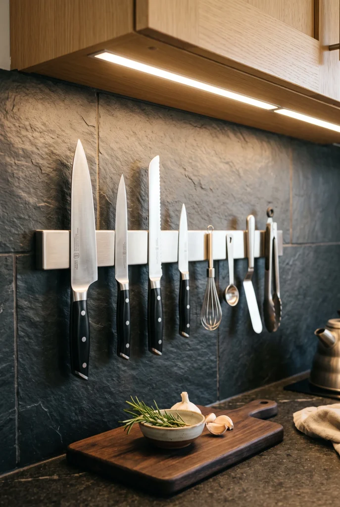 Wall-Mounted Magnetic Tool Strips